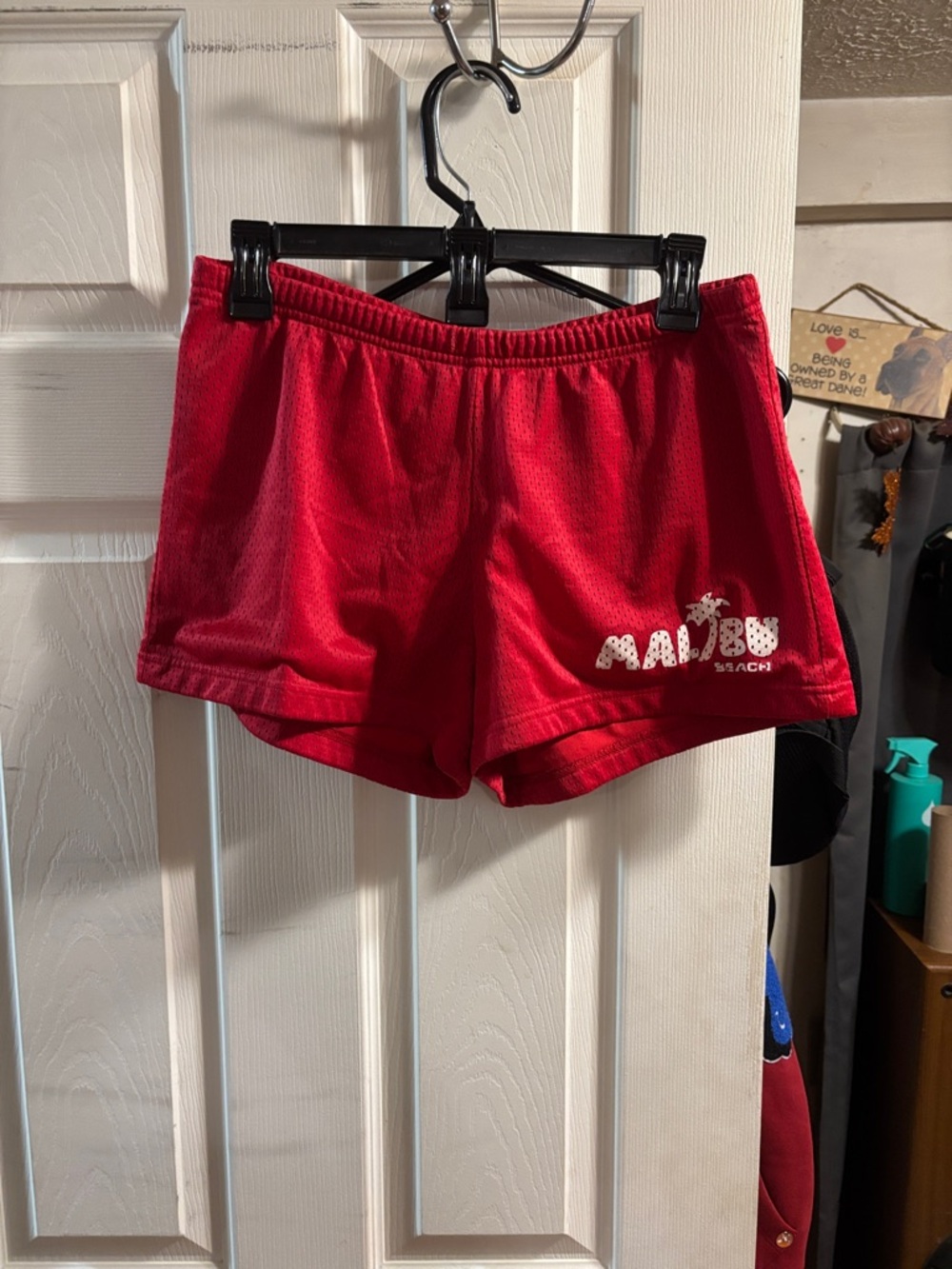 Deb Red Women's Athletic Shorts with Malibu Print